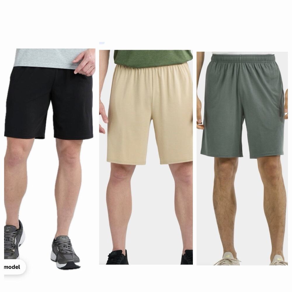 Lot of 3 Athletic Works Men's Tri-Blend Active Shorts 7" Inseam Size XXL NEW